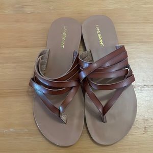 Brown Strappy Lane Bryant Size 10 Sandals